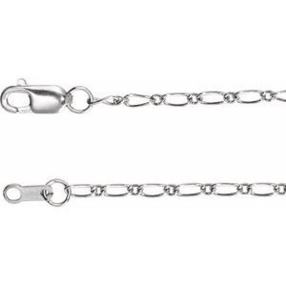 14K White 1.5 mm Adjustable Figaro 16-18